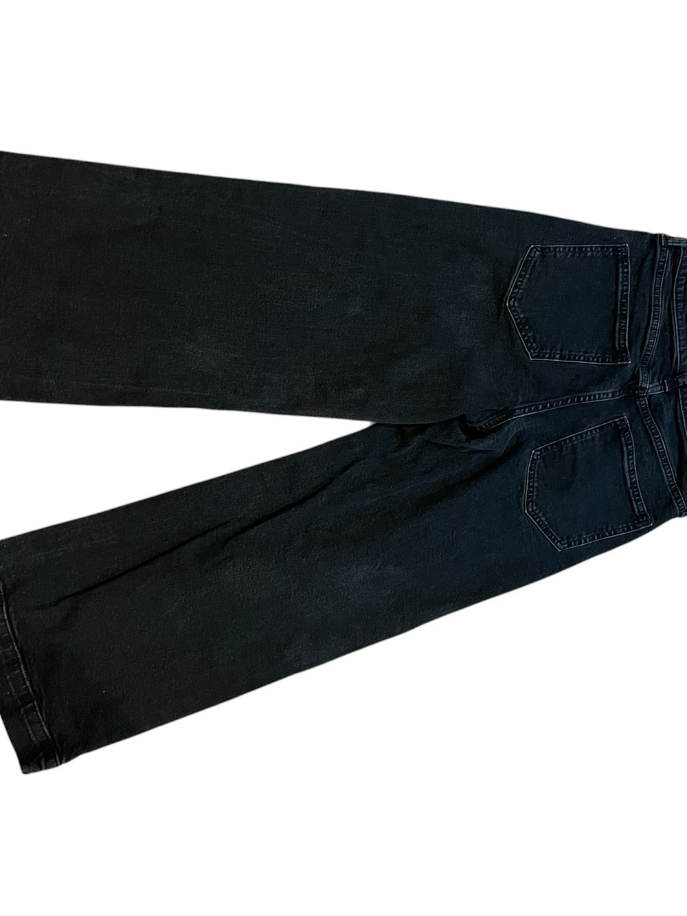 GAP High Rise Wide Leg Cropped Jeans Black Wash Women’s Size 2/26R - Picture 3 of 4